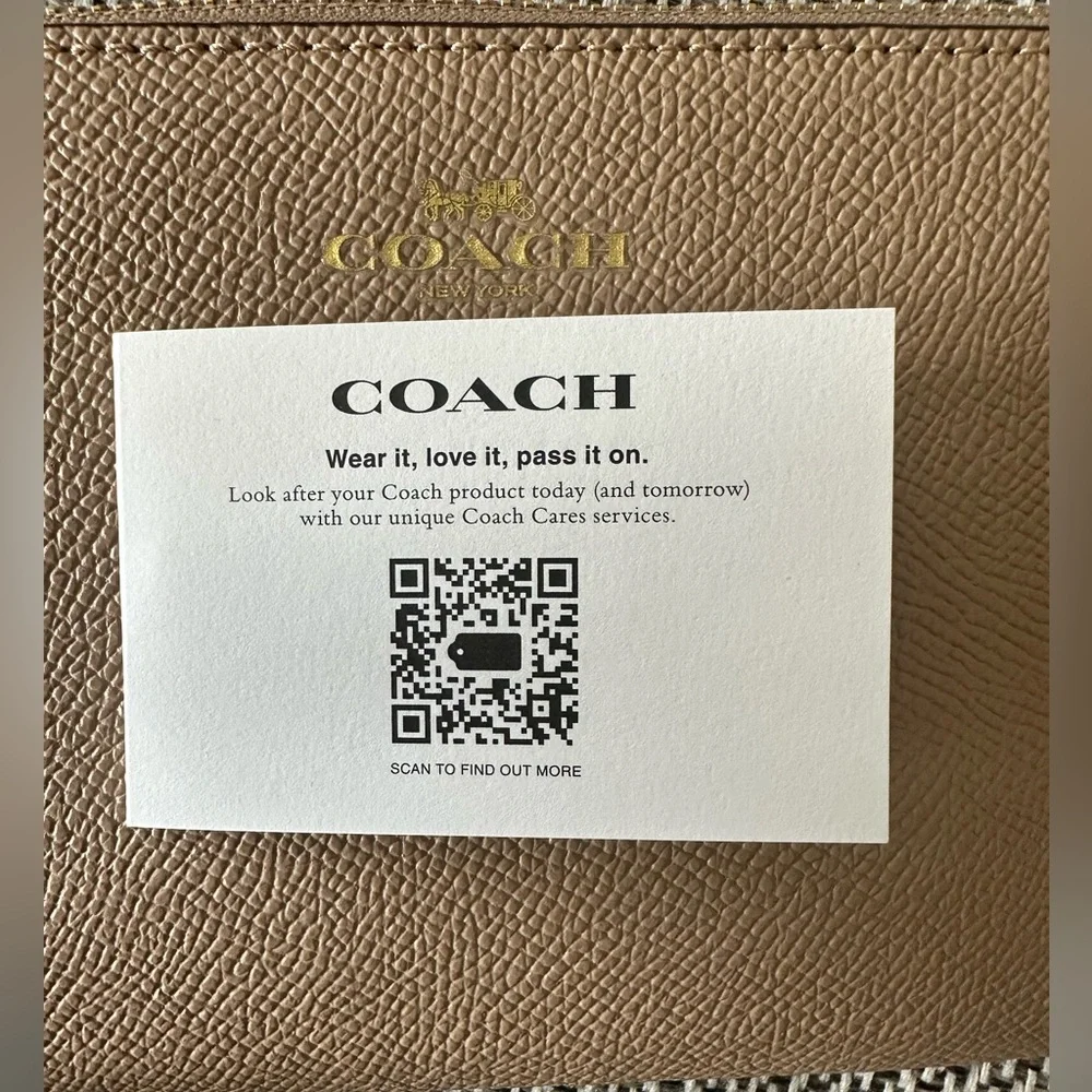 Coach Gold/Taupe Corner Zip Wristlet